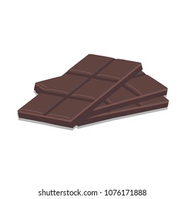 dark chocolate bar vector on white backgroung