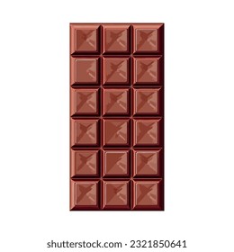 Dark chocolate bar vector over white