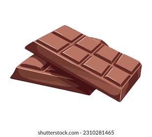 Dark chocolate bars , a gourmet snack isolated