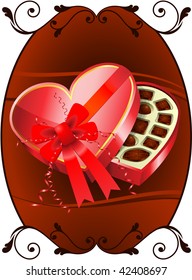 Fondo de diseño de la caja de chocolate oscuro de San Valentín