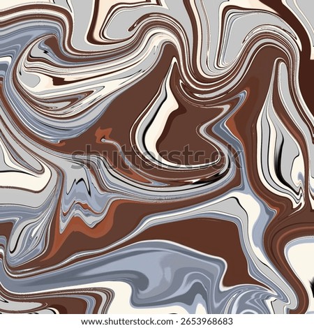 Dark chocolate brown and muted gray marble swirl with high contrast and smooth flowing textures. Great for modern, design, and abstract projects.