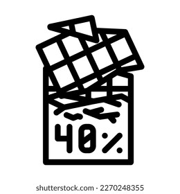 dark chocolate candy food line icon vector. dark chocolate candy food sign. isolated contour symbol black illustration