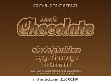 Dark chocolate editable text effect available on graphic style