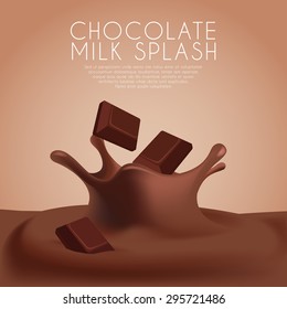 Dark Chocolate Flavored Milk Label Template : Vector Illustration