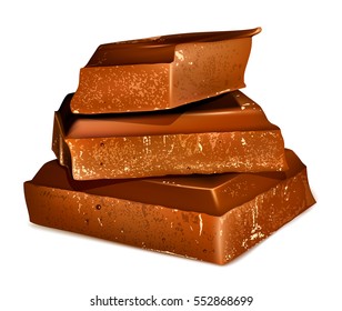 Chocolate escuro. Malha artesanal totalmente editável. Ilustração vetorial.