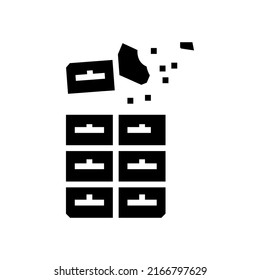 dark chocolate glyph icon vector. dark chocolate sign. isolated contour symbol black illustration