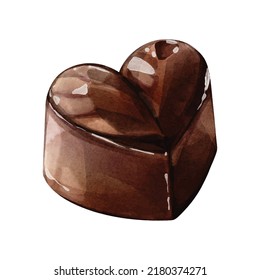 Dark chocolate heart shape watercolor vector great for cards, banners, headers, party posters or decorate your artwork.