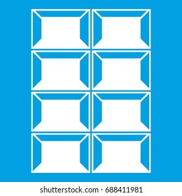 Dark chocolate icon white isolated on blue background vector illustration