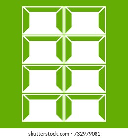 Dark chocolate icon white isolated on green background. Vector illustration