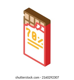 dark chocolate isometric icon vector. dark chocolate sign. isolated symbol illustration