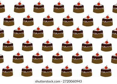Dark Chocolate Layer Cake Seamless Pattern Background for Bakery