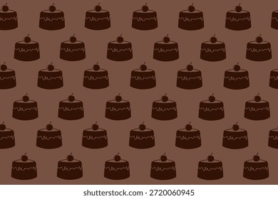 Dark Chocolate Layer Cake Seamless Pattern Background for Bakery