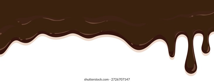 Ilustração de vetor de derretimento de chocolate escuro