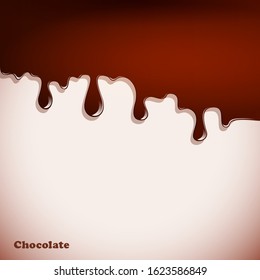 Dark chocolate on white background. Vector illustration.
