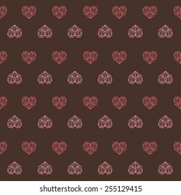 Dark chocolate pink heart pattern