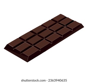 Dark chocolate slice design over white