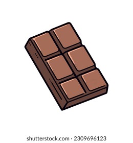 Dark chocolate slice, a gourmet dessert icon isolated