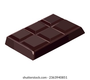 Ilustración de tajada de chocolate oscuro sobre blanco