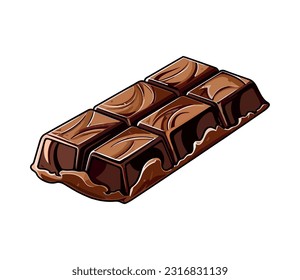 Dark chocolate slice, isolated on white background icon isolated