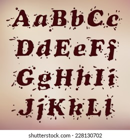 Dark Chocolate Splash Font. Set Vol.1 A-l