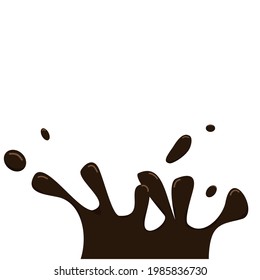 dark chocolate splash illustration on white background