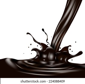 Dark Chocolate Splash. Vector Eps 10