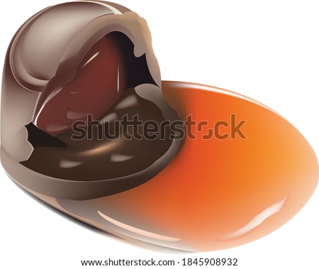 dark chocolate chocolate stuffed with liqueur and cherry