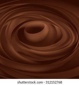 Dark chocolate swirl texture. Easy editable color. Vector illustration