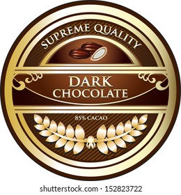 Dark Chocolate Vintage Label