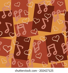 dark chocolaty seamless pattern for music lovers