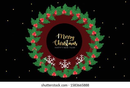 Dark Christmas Background Concept. Vector Illustration 