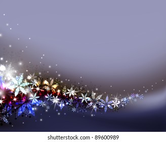 dark Christmas background with snowflakes