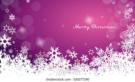 Dark Christmas background with snowflakes and simple Merry Christmas text - wide angle version