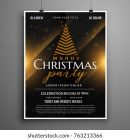 Dark christmas celebration party flyer template