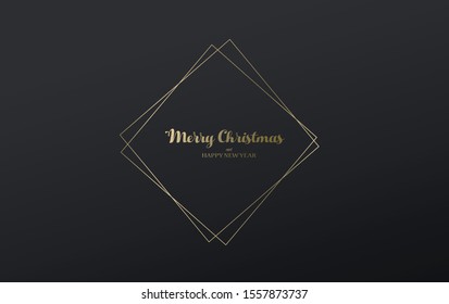 Dark Christmas vector background with line art.