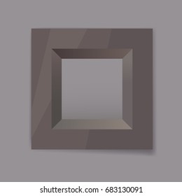 dark chrom metal frame blank for your text, photo or design eps10 isolated vector illustration