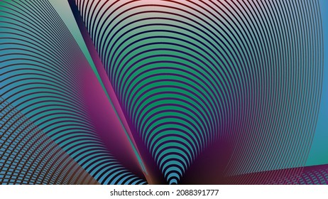Dark chromatic gradient lines blend digital vector art.