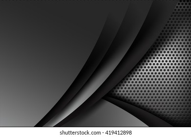 Dark chrome black and grey layer element background texture vector illustration eps10