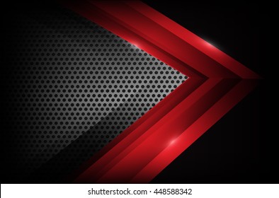 Dark chrome steel and red overlap element abstract background vector illustration eps10