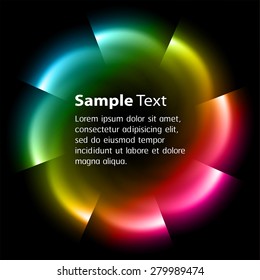 Dark circle blue yellow pink Light Abstract Technology background for computer graphic website internet business.. text box. Brochure. card.