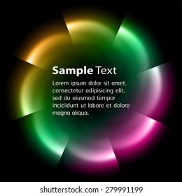 Dark circle orange green pink Light Abstract Technology background for computer graphic website internet business.. text box. Brochure. card.