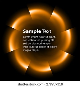 Dark circle orange Light Abstract Technology background for computer graphic website internet business.. text box. Brochure. card.
