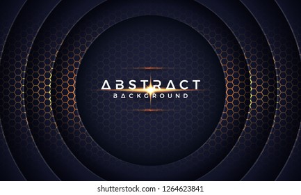 Dark circle paper cut background. Abstract modern 3D texture vector background. 3d backdrop EPS10 Vector.