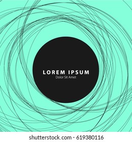 Dark Circle with Rounded Strings in Modern Graphic/Design Elements with Clean Minimal Style Mint Background