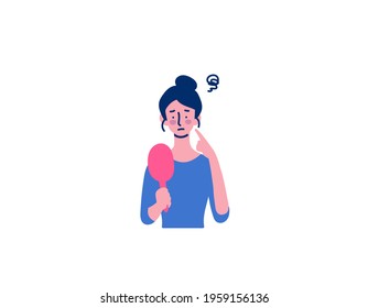 Dark Circle Woman vector illustration color