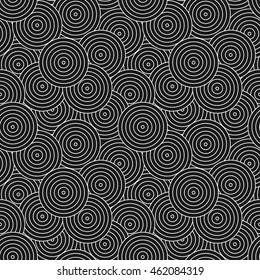 Dark circles geometric pattern - seamless vector background.