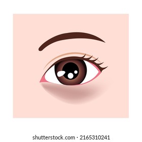 Dark circles under eyes vector illustration ( brown  circles )