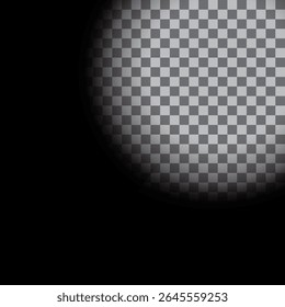 Fundo circular escuro. Padrão de gradiente radial. Vetor de luz de spot preta. Design central com brilho.