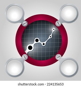 dark circular frame for text and graph