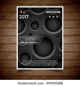 Dark Circular Hole Brochure Design Template